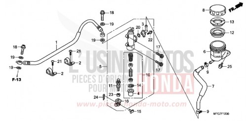 REAR BRAKE MASTERCYLINDER (CB600F/F3) CB600F9 de 2009
